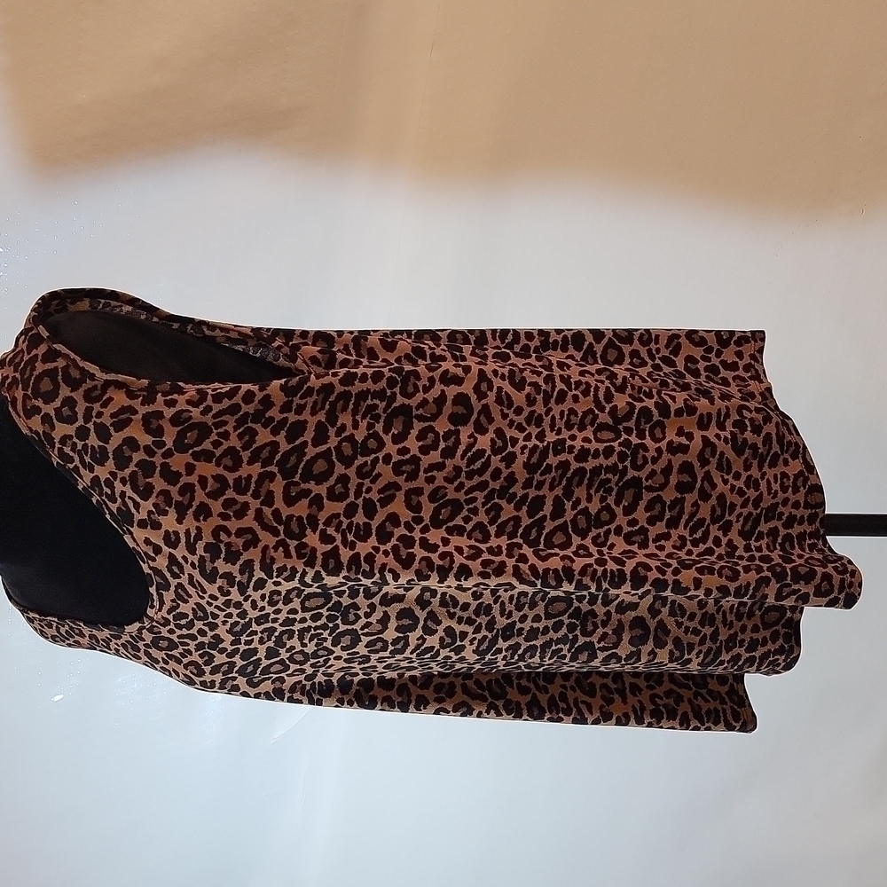Leopard Print Sleeveless Top For Women Size 0x - Picture 4 of 11